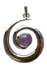 Amethyst spiral pendant