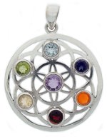 Chakra Flower Pendant 30mm