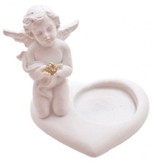 Cherub (L) Heart Tealight Holder