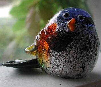 Dark Blue Glass Bird 