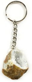 Quartz Geode Keyring